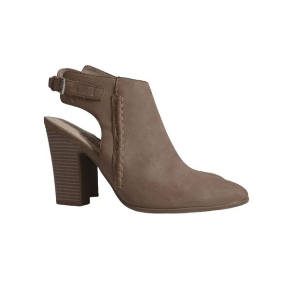 Dana Buchman Claudette Brown Taupe Slingback Chunky Ankle Booties Women's 9.5 - Picture 1 of 15